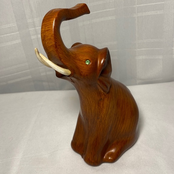 Cute Retro Elephant c1960s Vintage Elephant in Faux Wood - Picture 13 of 14